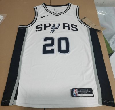 NBA 20 Ginobili Spurs Maillot blanc